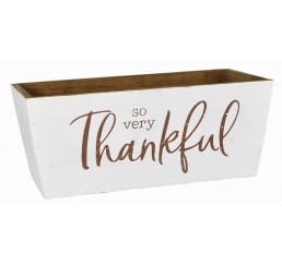 Rectangular Wooden Container - Thankful