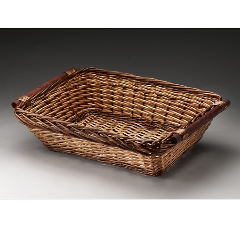 Willow Tray with Wooden Ear Handles  