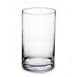 Hand-Blown Clear Glass Cylinder - 12" T