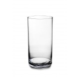 Hand-Blown Clear Glass Cylinder - 10" T